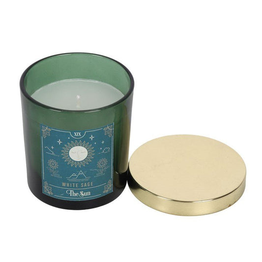 The Sun White Sage Tarot Candle - Scents & Gifts UK