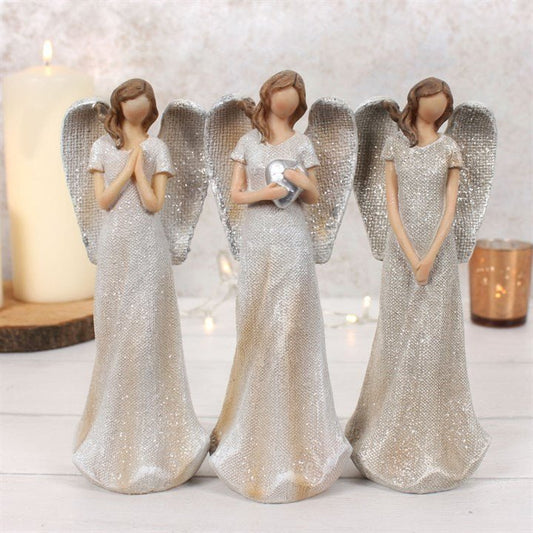 Trio of Small Glitter Angels - Scents & Gifts UK