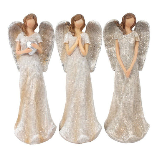 Trio of Small Glitter Angels - Scents & Gifts UK