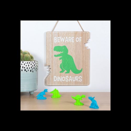 Beware of Dinosaurs Hanging Sign