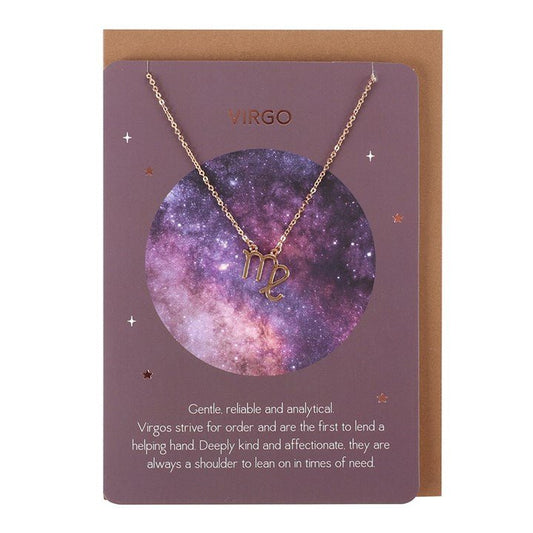 Virgo Zodiac Necklace Card - Scents & Gifts UK