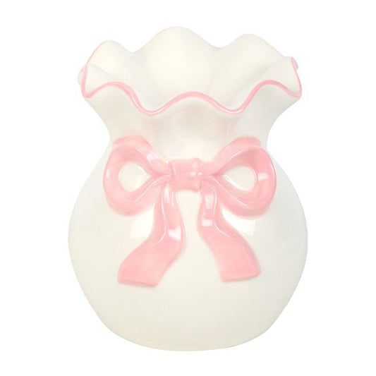 White and Pink Bow Oil Burner - Scents & Gifts UK