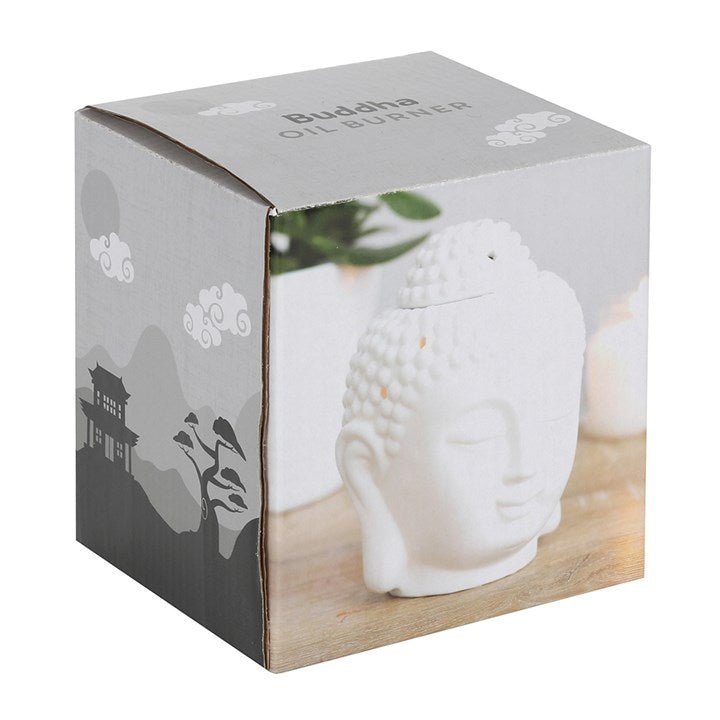 White Buddha Head Oil Burner - Scents & Gifts UK
