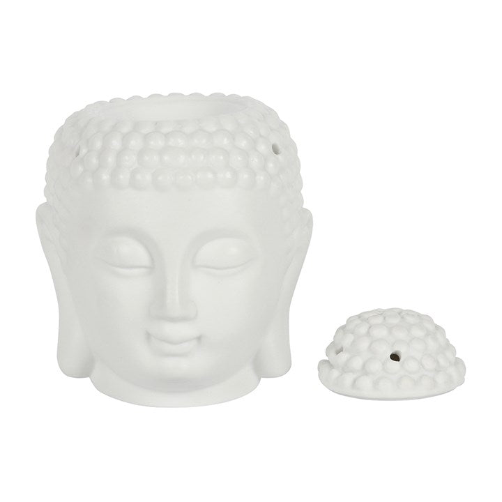 White Buddha Head Oil Burner - Scents & Gifts UK