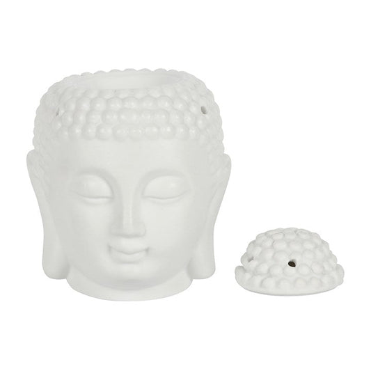 White Buddha Head Oil Burner - Scents & Gifts UK