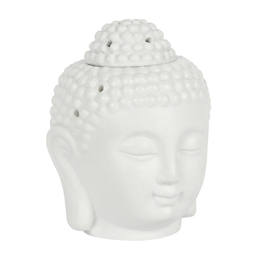 White Buddha Head Oil Burner - Scents & Gifts UK