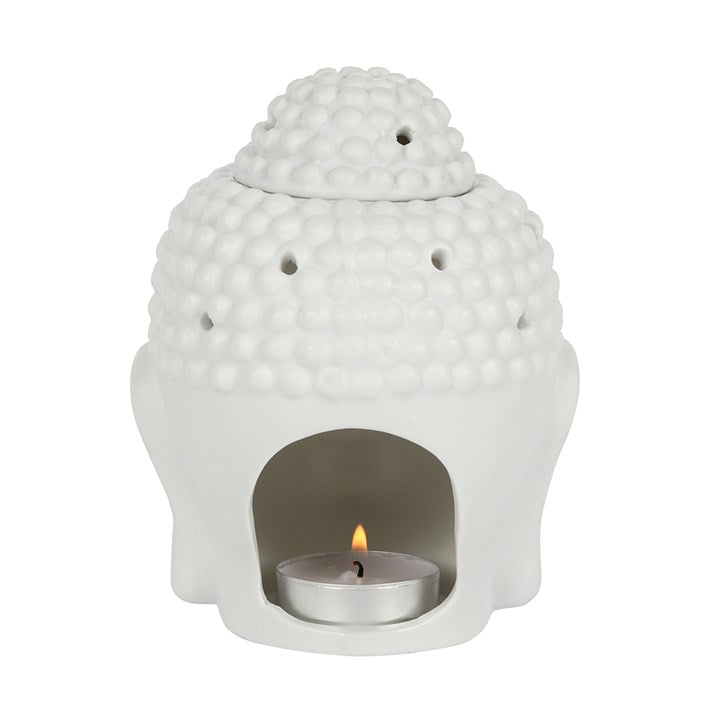 White Buddha Head Oil Burner - Scents & Gifts UK