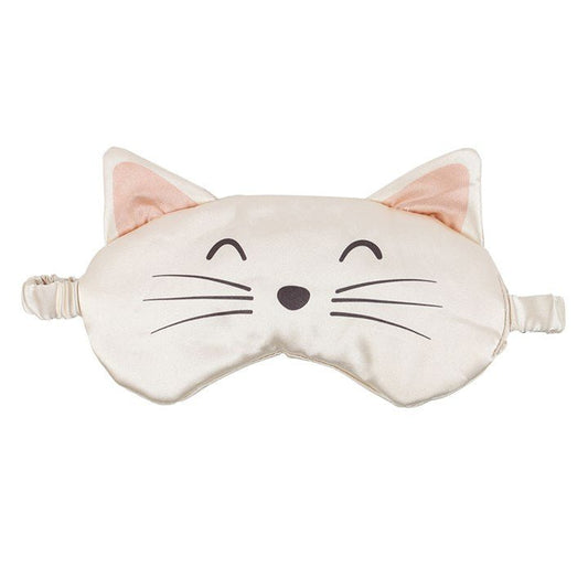 White Cat Face Satin Eye Mask - Scents & Gifts UK