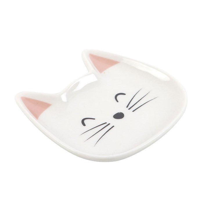 White Cat Face Trinket Dish - Scents & Gifts UK