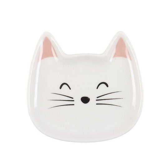 White Cat Face Trinket Dish - Scents & Gifts UK
