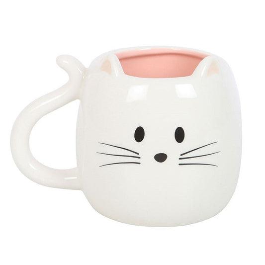 White Cat Shaped Mug - Scents & Gifts UK