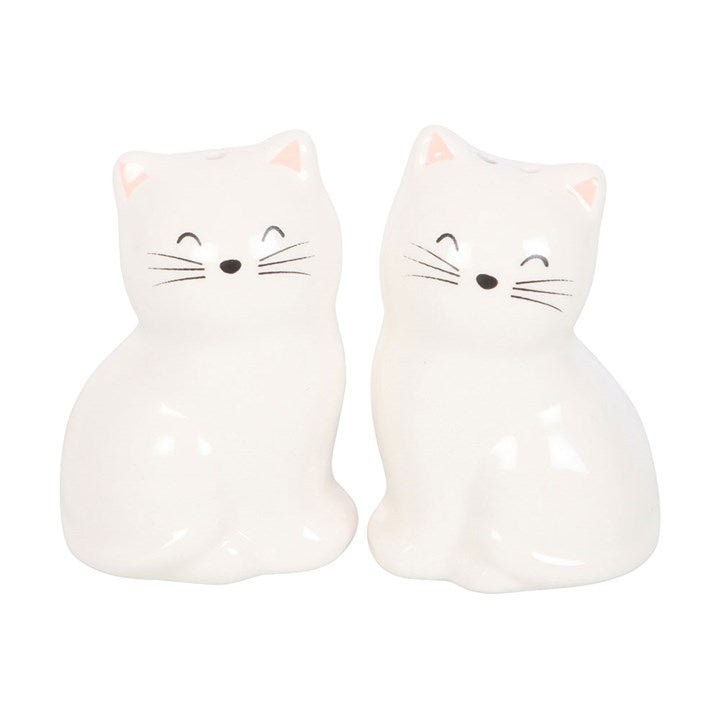 White Cat Shaped Salt and Pepper Shakers - Scents & Gifts UK