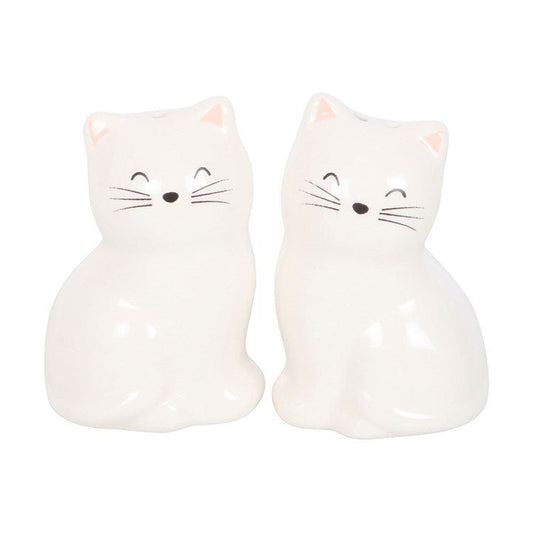White Cat Shaped Salt and Pepper Shakers - Scents & Gifts UK