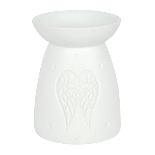 White Ceramic Angel Wings Oil Burner - Scents & Gifts UK