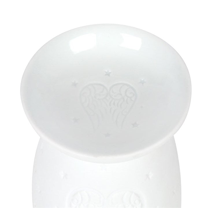 White Ceramic Angel Wings Oil Burner - Scents & Gifts UK
