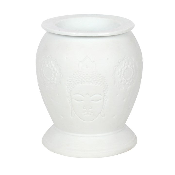White Ceramic Buddha Electric Oil Burner and Wax Warmer - Scents & Gifts UK