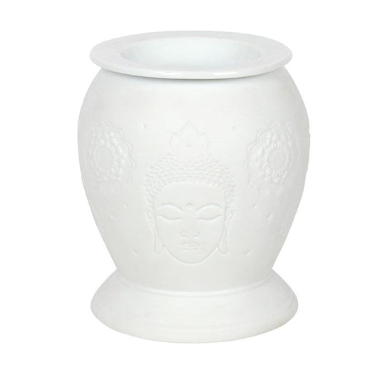 White Ceramic Buddha Electric Oil Burner and Wax Warmer - Scents & Gifts UK