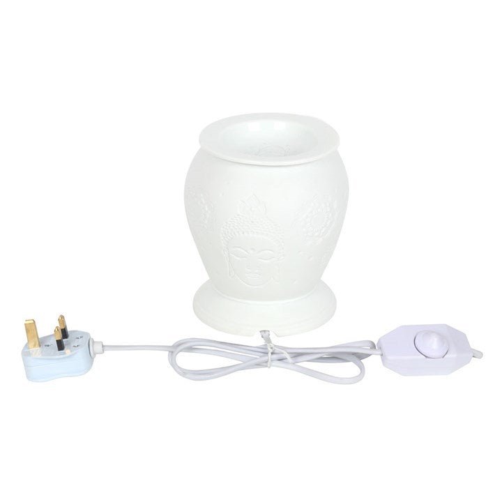 White Ceramic Buddha Electric Oil Burner and Wax Warmer - Scents & Gifts UK