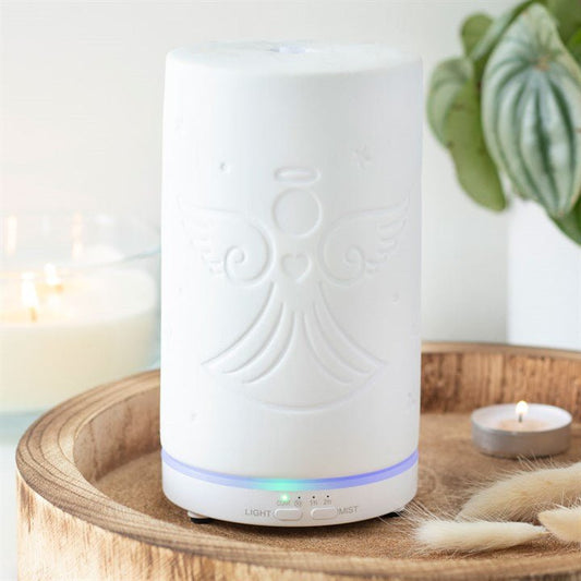 White Ceramic Guardian Angel Electric Aroma Diffuser - Scents & Gifts UK