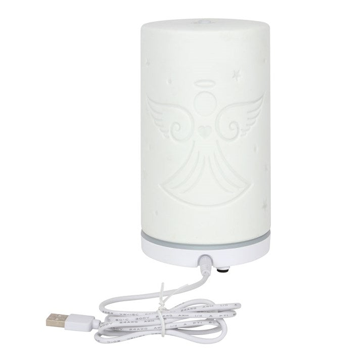 White Ceramic Guardian Angel Electric Aroma Diffuser - Scents & Gifts UK