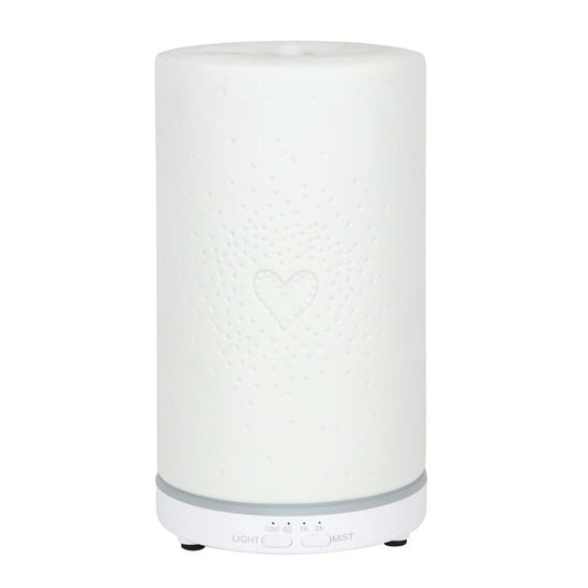 White Ceramic Heart Scatter Electric Aroma Diffuser - Scents & Gifts UK