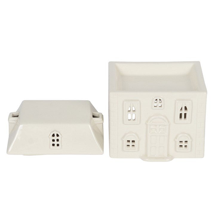 White Ceramic House Oil Burner - Scents & Gifts UK