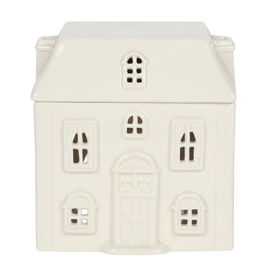 White Ceramic House Oil Burner - Scents & Gifts UK