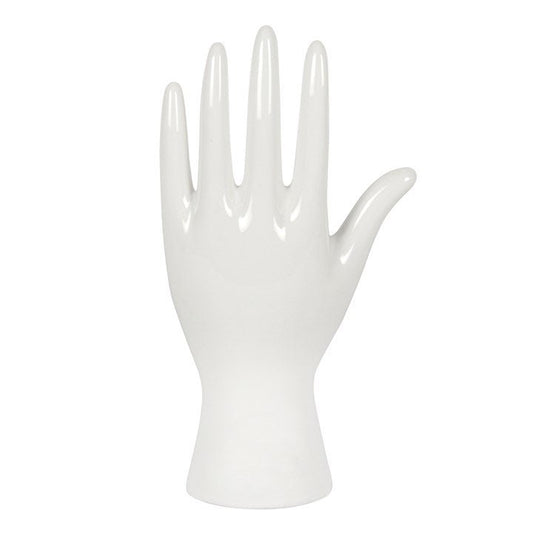 White Ceramic Palmistry Hand Ornament - Scents & Gifts UK
