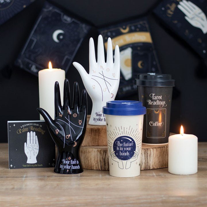 White Ceramic Palmistry Hand Ornament - Scents & Gifts UK