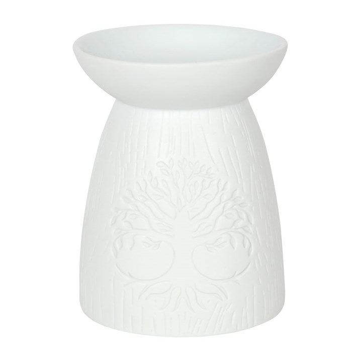 White Ceramic Tree of Life Oil Burner - Scents & Gifts UK