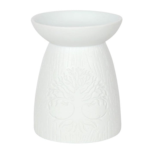 White Ceramic Tree of Life Oil Burner - Scents & Gifts UK