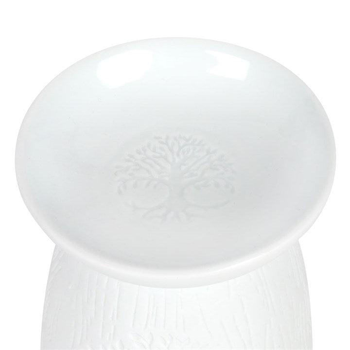 White Ceramic Tree of Life Oil Burner - Scents & Gifts UK