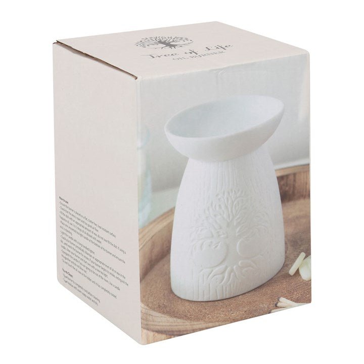 White Ceramic Tree of Life Oil Burner - Scents & Gifts UK