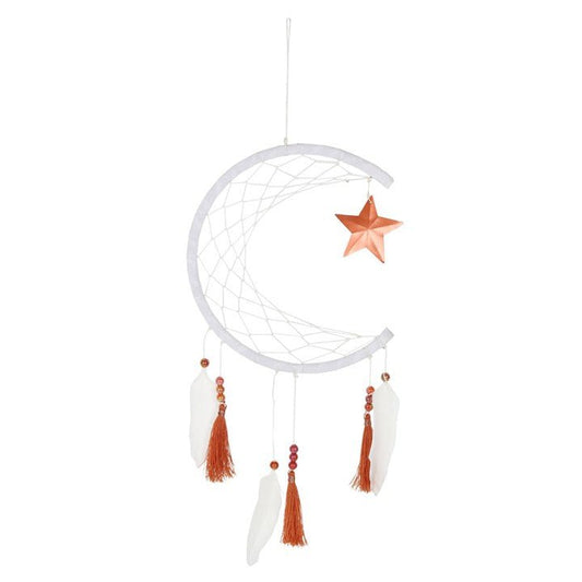 White Crescent Moon Dreamcatcher - Scents & Gifts UK