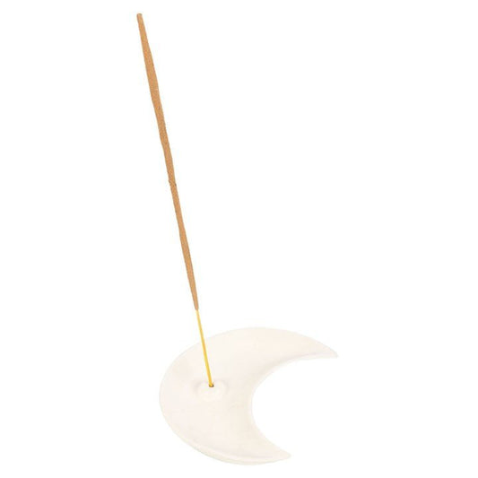 White Crescent Moon Incense Stick Holder - Scents & Gifts UK