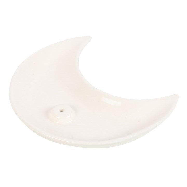 White Crescent Moon Incense Stick Holder - Scents & Gifts UK