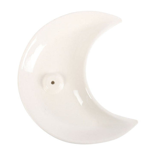 White Crescent Moon Incense Stick Holder - Scents & Gifts UK