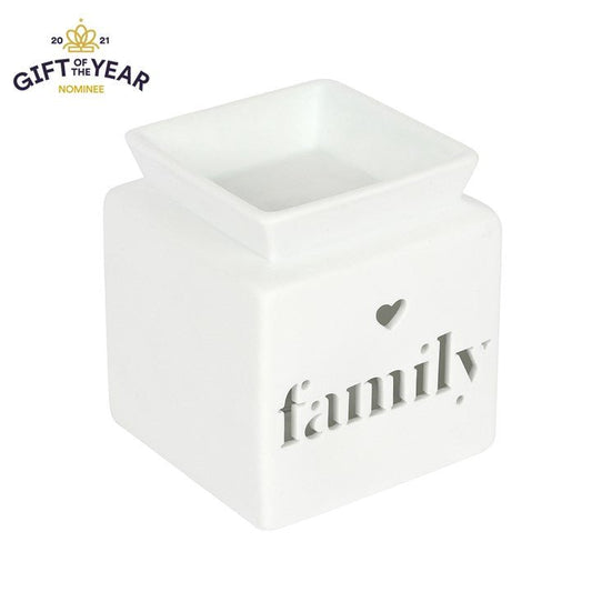 White Family Cut Out Oil Burner - Scents & Gifts UK