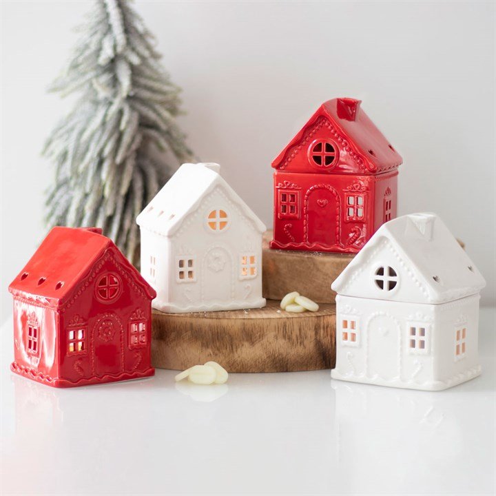 White Gingerbread House Oil Burner - Scents & Gifts UK
