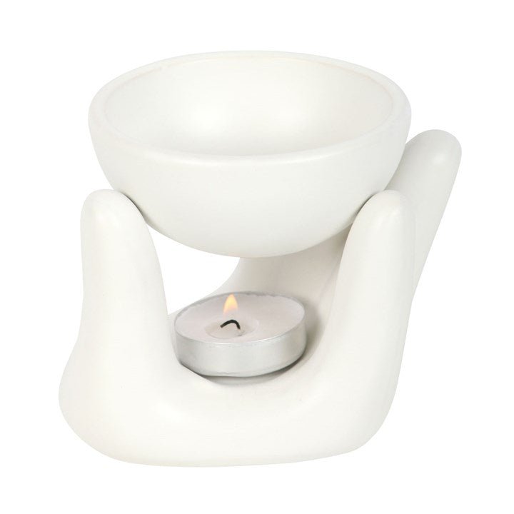 White Hand Ceramic Oil Burner - Scents & Gifts UK