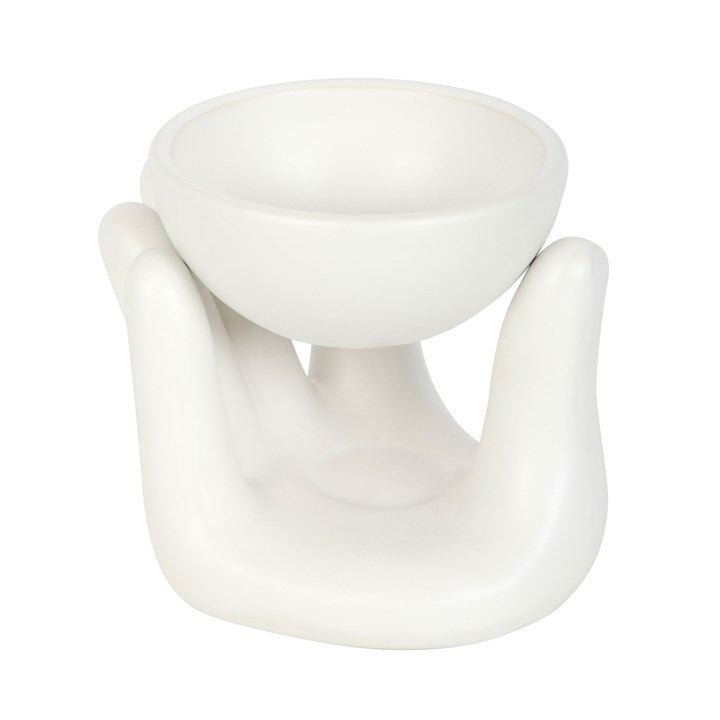 White Hand Ceramic Oil Burner - Scents & Gifts UK