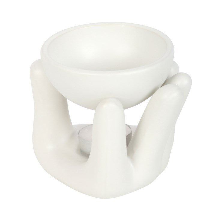 White Hand Ceramic Oil Burner - Scents & Gifts UK