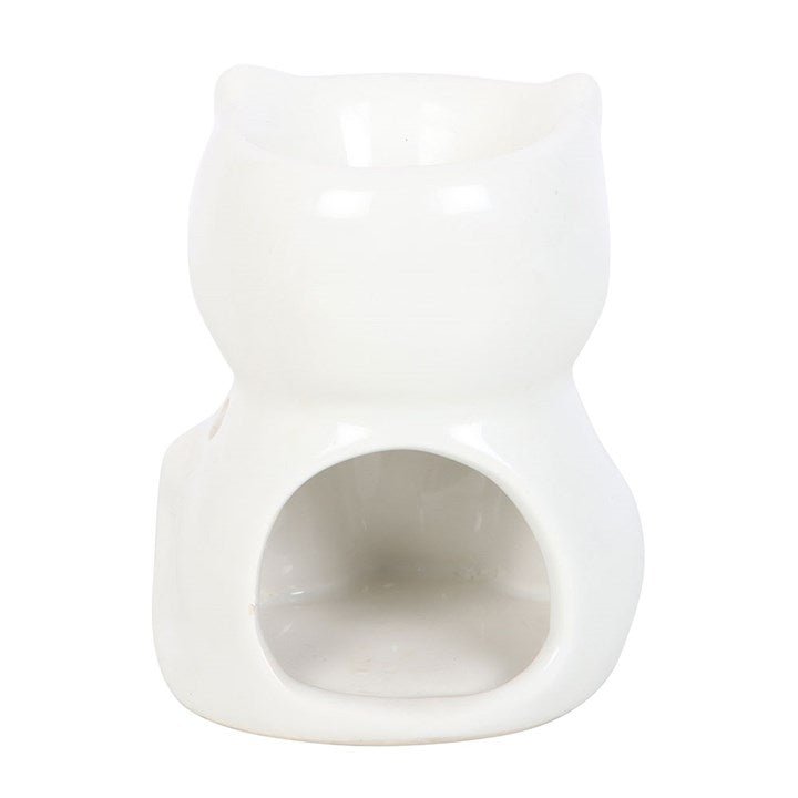 White Happy Cat Oil Burner - Scents & Gifts UK
