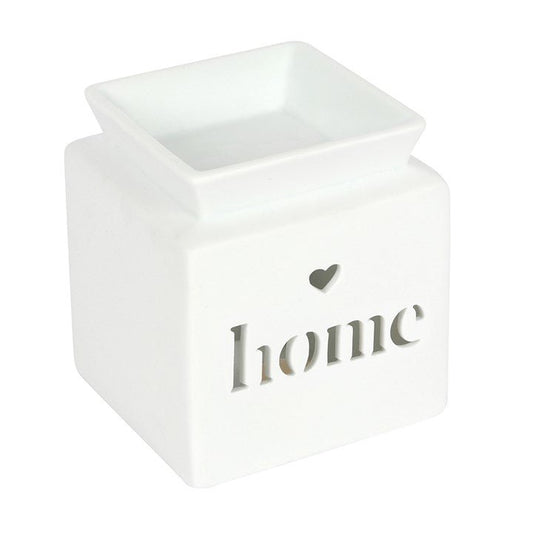 White Home Cut Out Oil Burner - Scents & Gifts UK