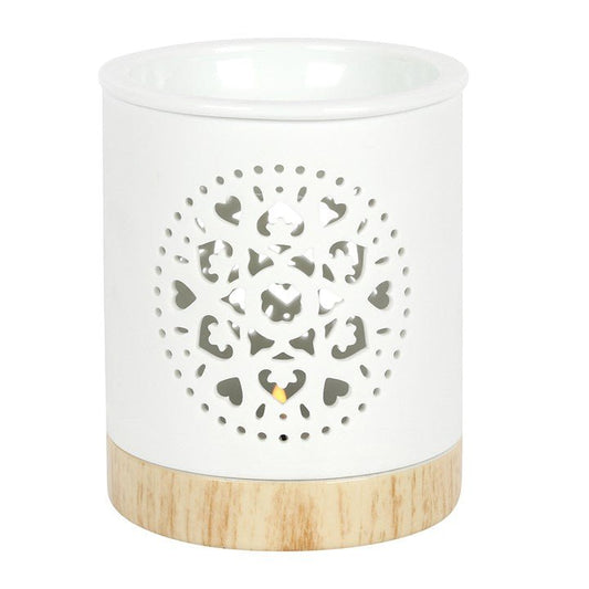 White Mandala Cut Out Oil Burner - Scents & Gifts UK