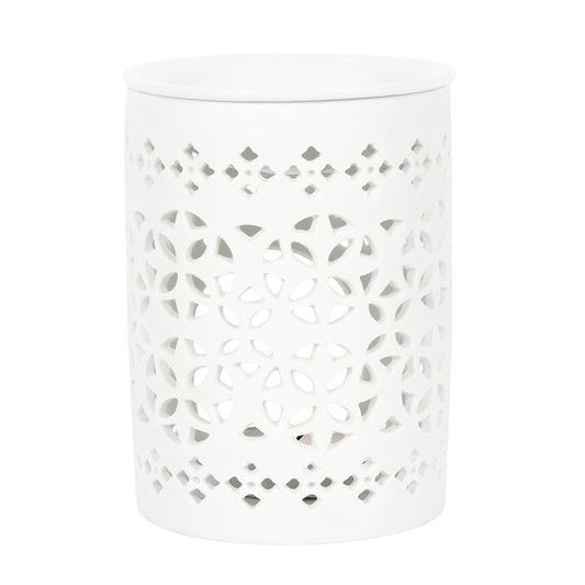 White Matte Cut Out Oil Burner - Scents & Gifts UK