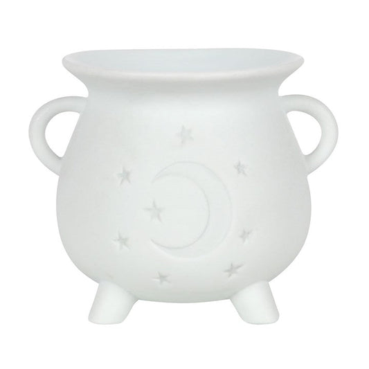 White Mystical Moon Cauldron Oil Burner - Scents & Gifts UK