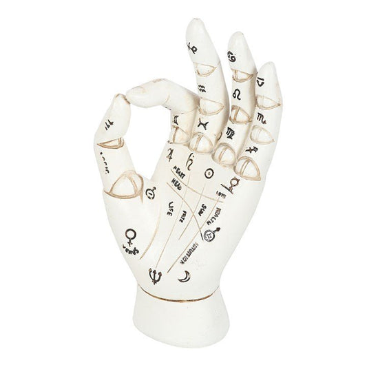 White Palmistry Hand Ornament - Scents & Gifts UK