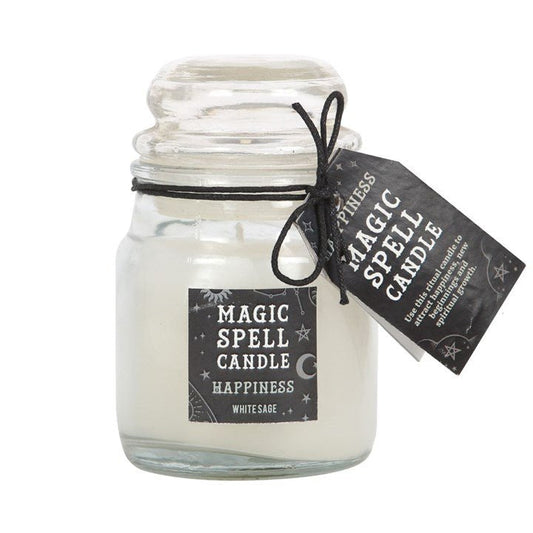 White Sage 'Happiness' Spell Candle Jar - Scents & Gifts UK