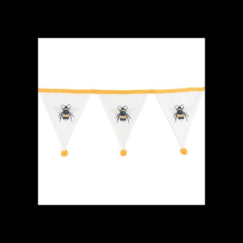 White Single Bee Fabric Bunting - Scents & Gifts UK